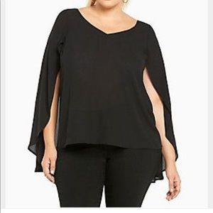 Torrid Black Cape Blouse